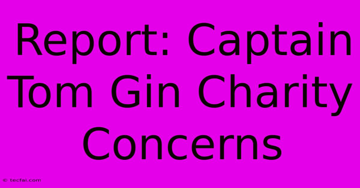 Report: Captain Tom Gin Charity Concerns