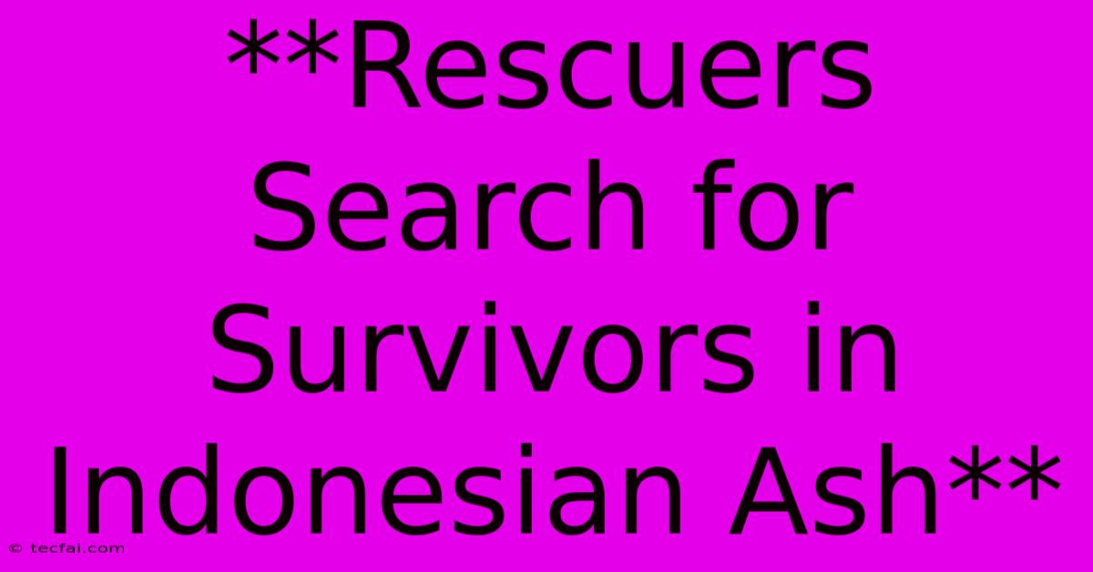 **Rescuers Search For Survivors In Indonesian Ash**