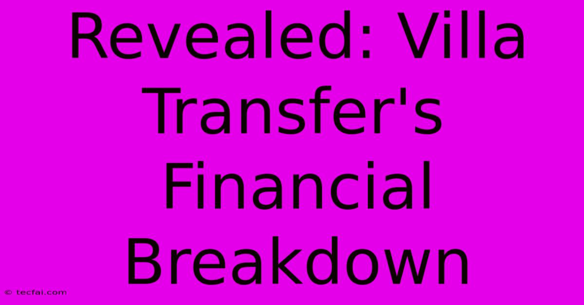 Revealed: Villa Transfer's Financial Breakdown