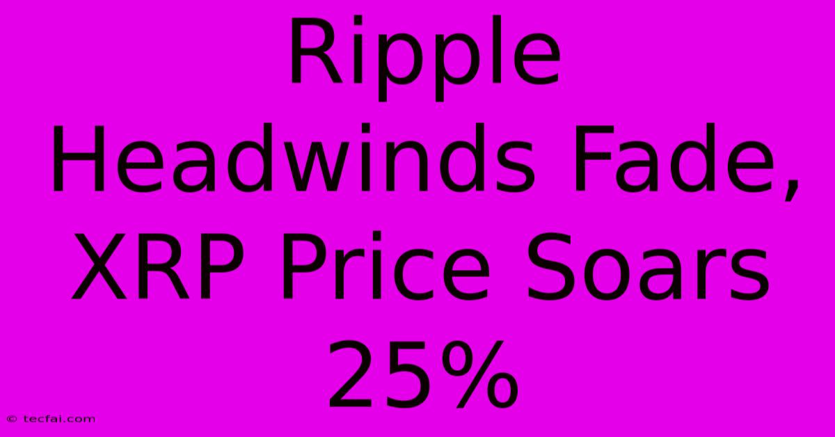 Ripple Headwinds Fade, XRP Price Soars 25%