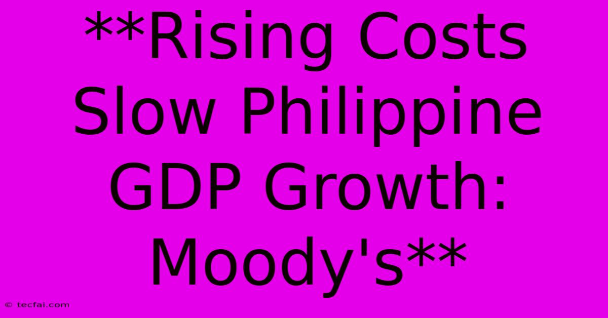 **Rising Costs Slow Philippine GDP Growth: Moody's**