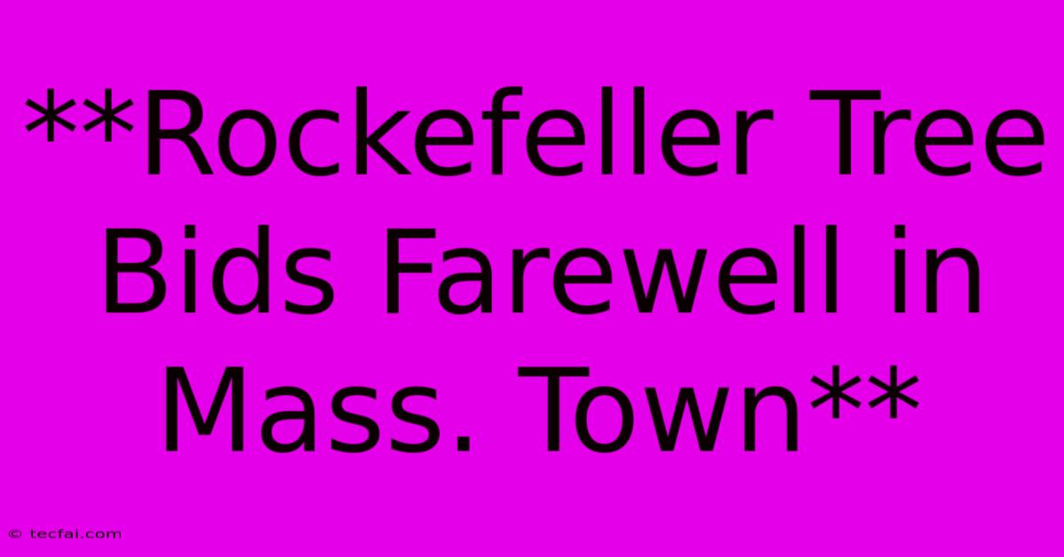 **Rockefeller Tree Bids Farewell In Mass. Town**