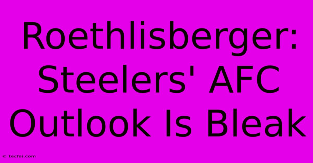 Roethlisberger: Steelers' AFC Outlook Is Bleak