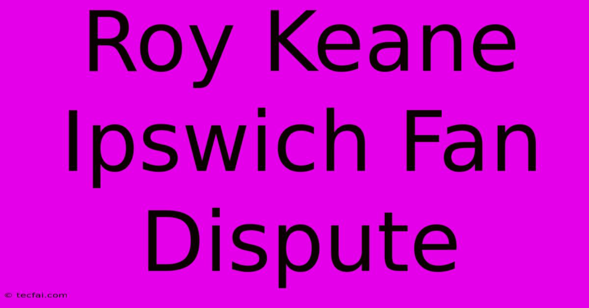 Roy Keane Ipswich Fan Dispute