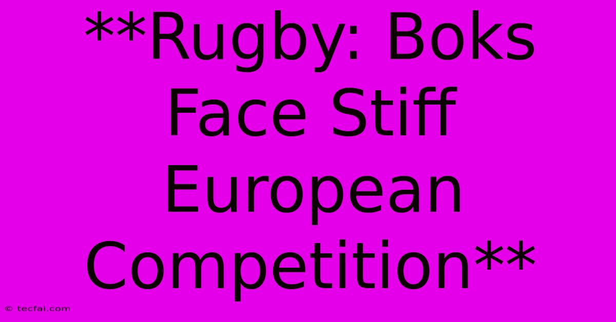 **Rugby: Boks Face Stiff European Competition**