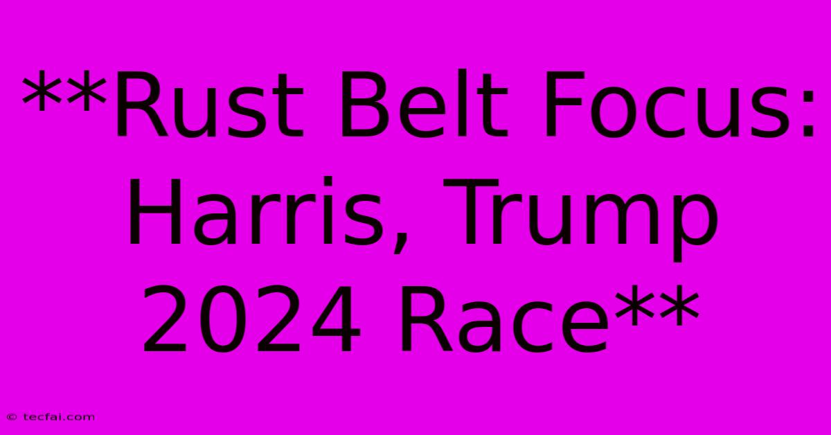 **Rust Belt Focus: Harris, Trump 2024 Race**