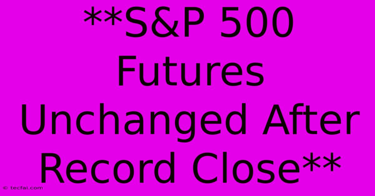 **S&P 500 Futures Unchanged After Record Close**