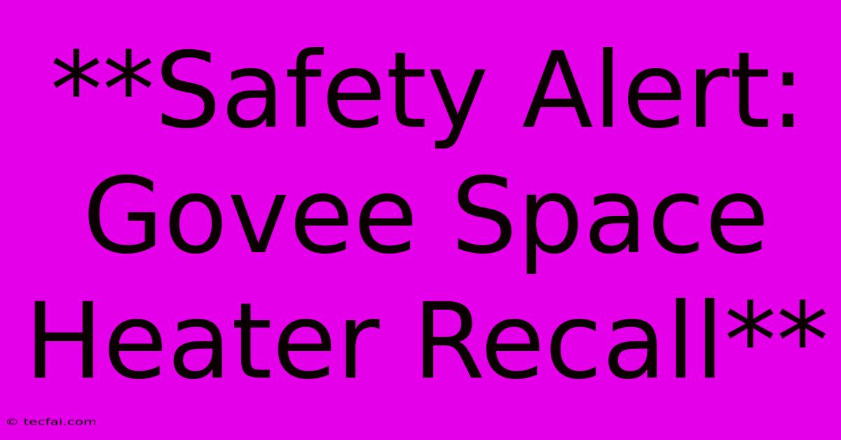 **Safety Alert: Govee Space Heater Recall**