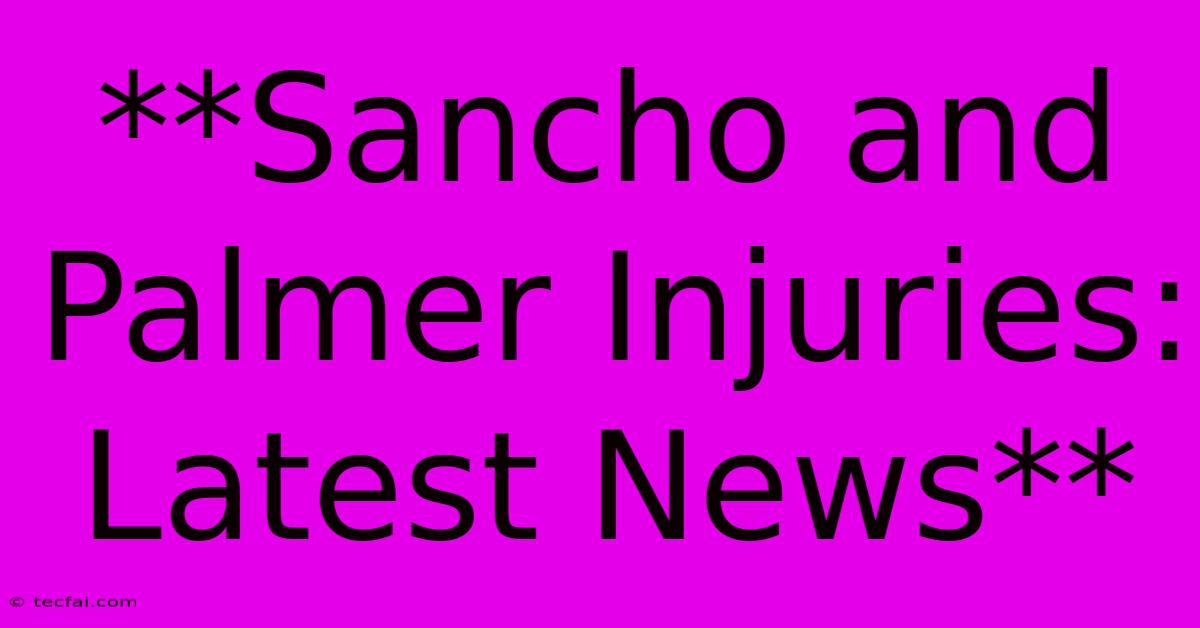 **Sancho And Palmer Injuries: Latest News** 