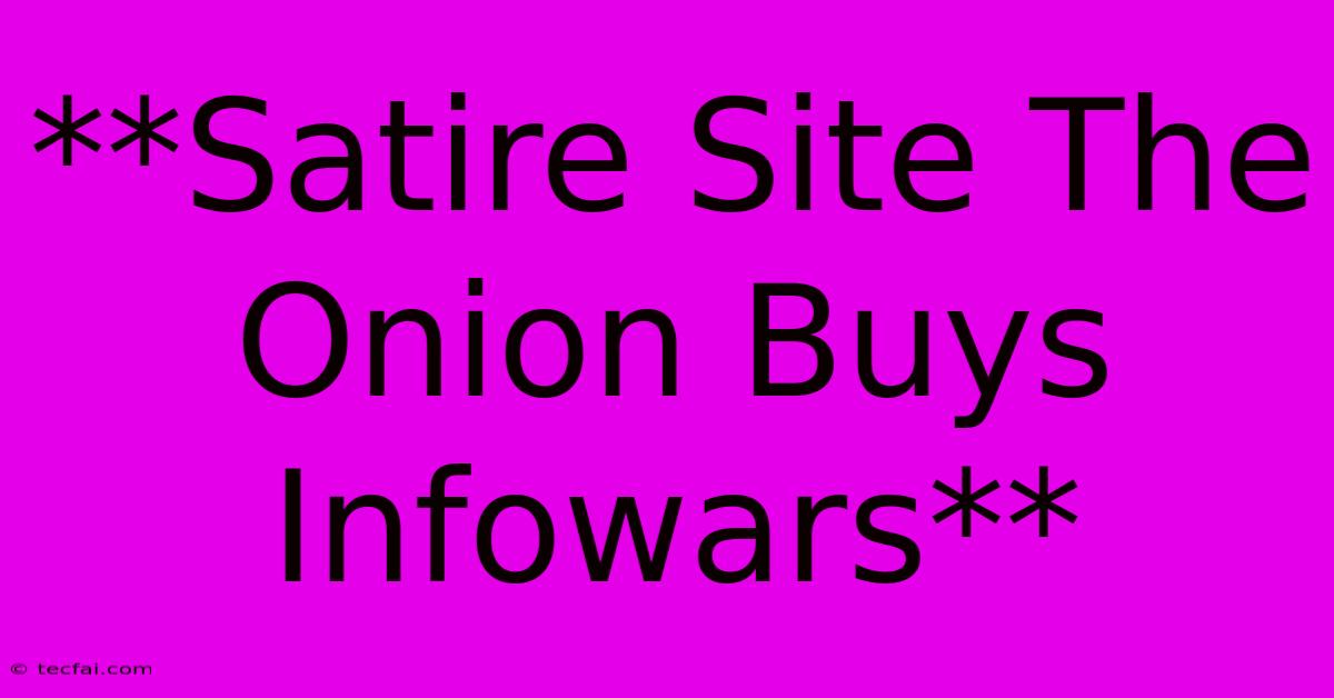 **Satire Site The Onion Buys Infowars**