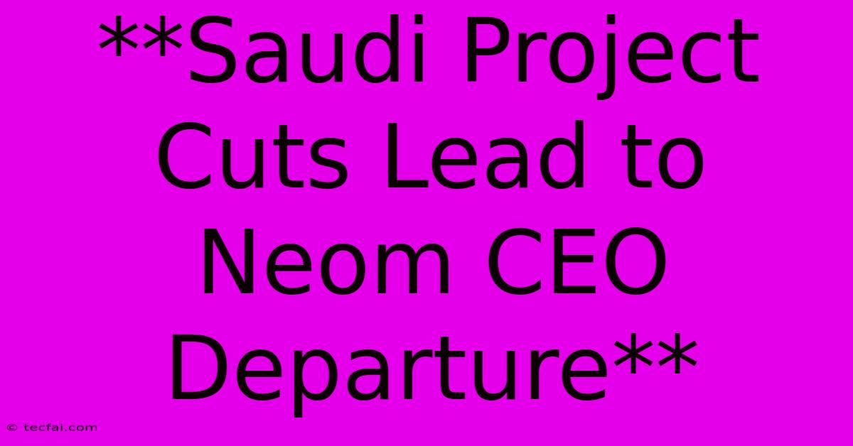 **Saudi Project Cuts Lead To Neom CEO Departure**