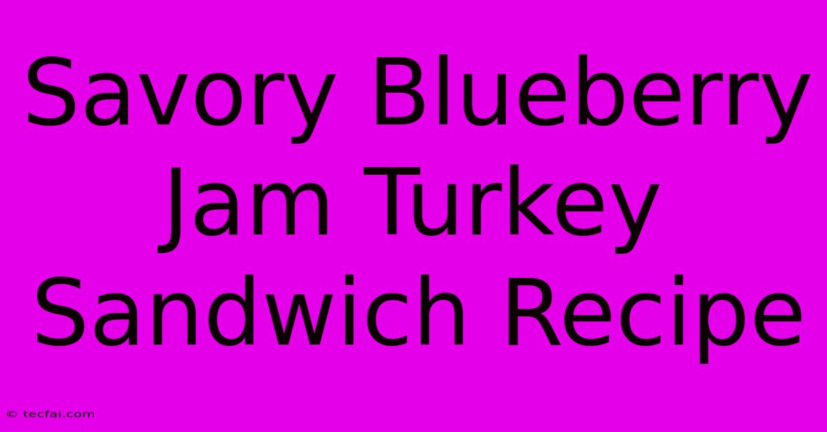 Savory Blueberry Jam Turkey Sandwich Recipe