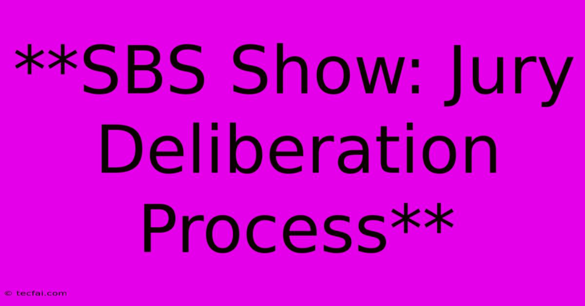 **SBS Show: Jury Deliberation Process**