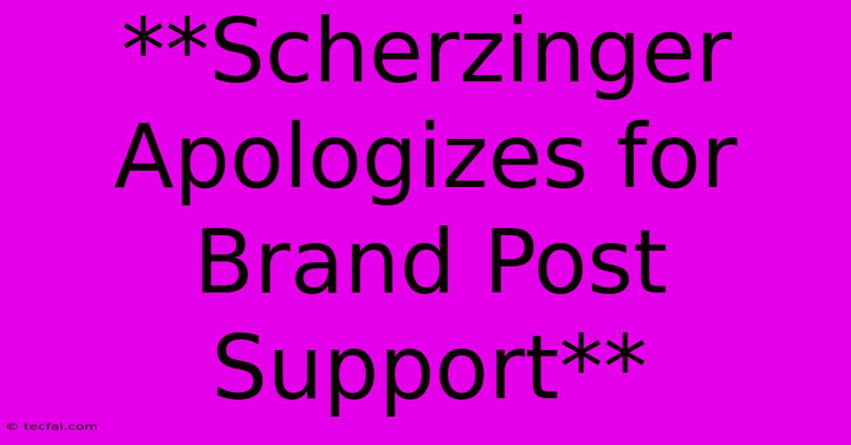 **Scherzinger Apologizes For Brand Post Support** 