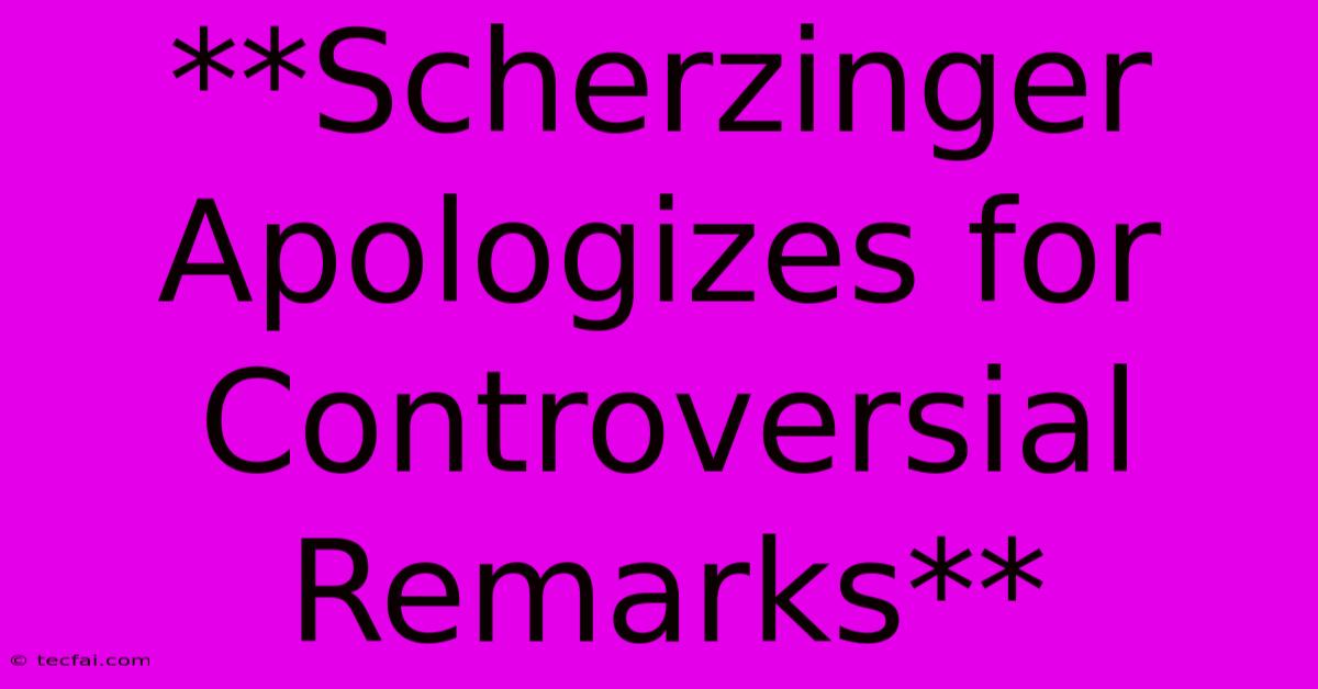 **Scherzinger Apologizes For Controversial Remarks**