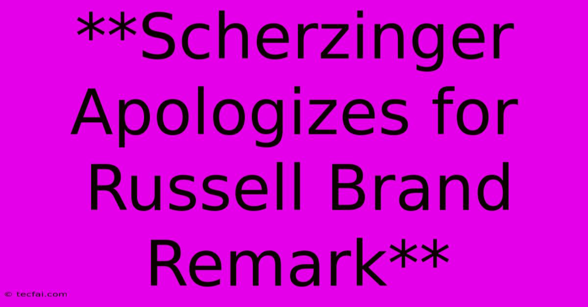 **Scherzinger Apologizes For Russell Brand Remark**