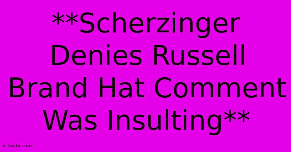 **Scherzinger Denies Russell Brand Hat Comment Was Insulting**