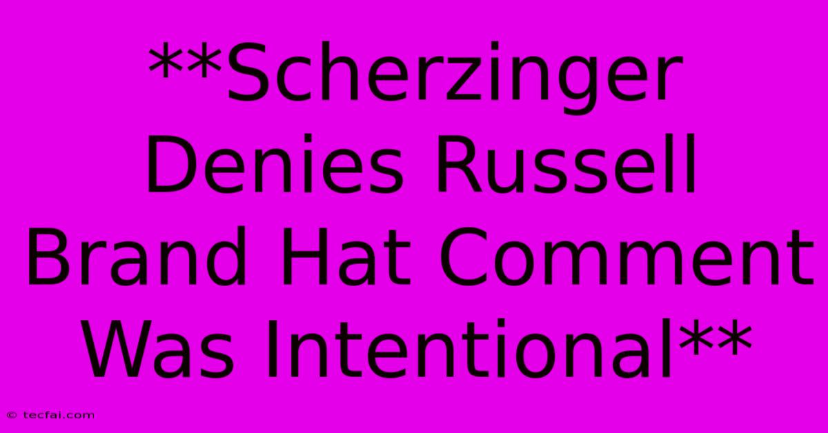 **Scherzinger Denies Russell Brand Hat Comment Was Intentional**