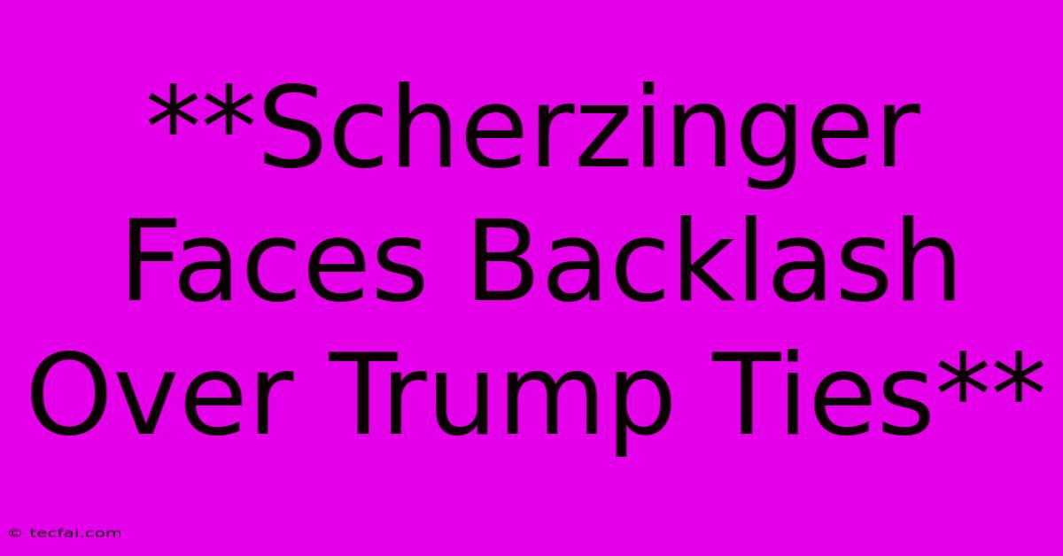 **Scherzinger Faces Backlash Over Trump Ties**