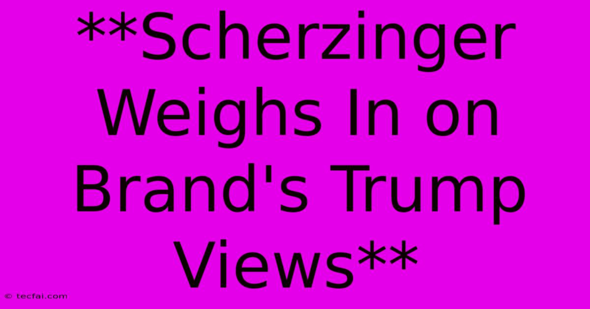 **Scherzinger Weighs In On Brand's Trump Views**