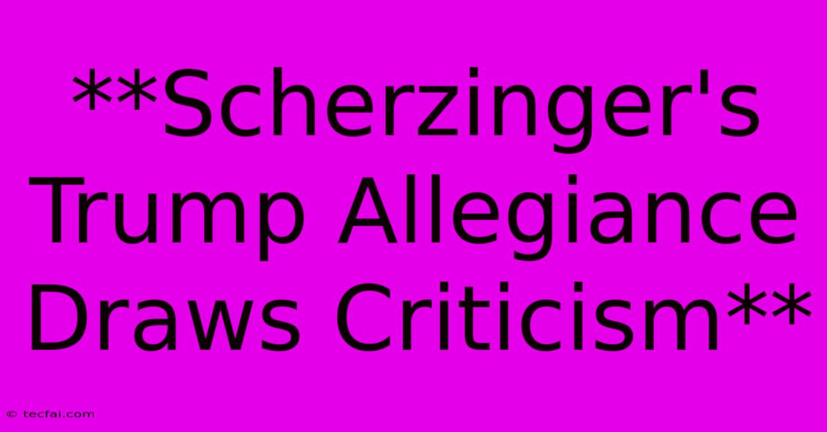 **Scherzinger's Trump Allegiance Draws Criticism**