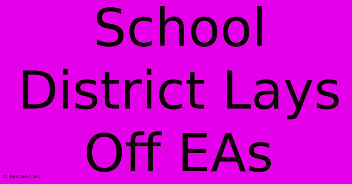 School District Lays Off EAs