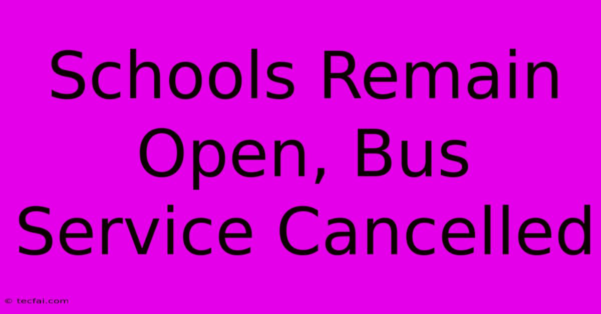 Schools Remain Open, Bus Service Cancelled