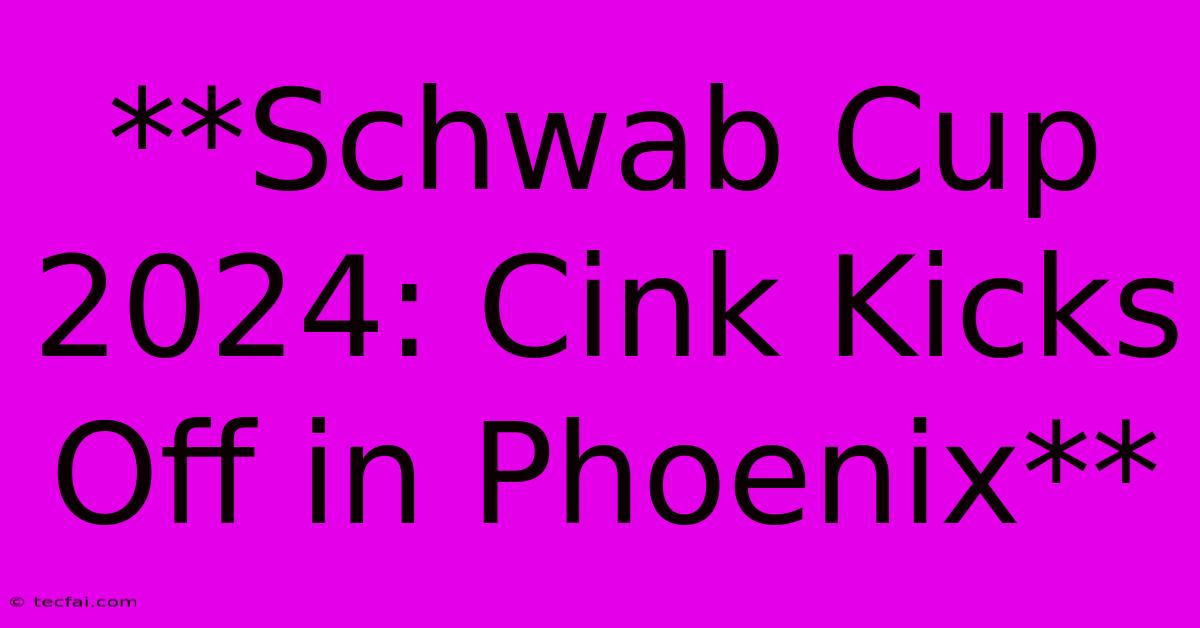 **Schwab Cup 2024: Cink Kicks Off In Phoenix**