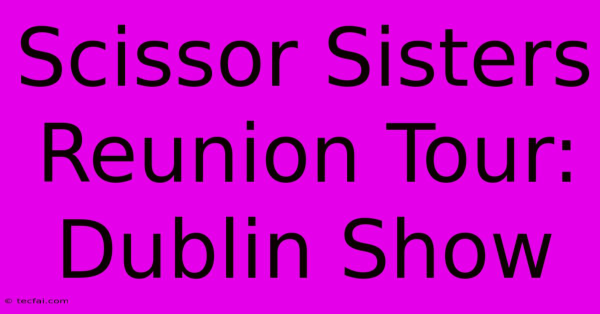 Scissor Sisters Reunion Tour: Dublin Show 