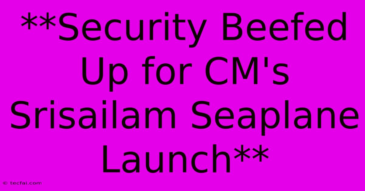 **Security Beefed Up For CM's Srisailam Seaplane Launch**