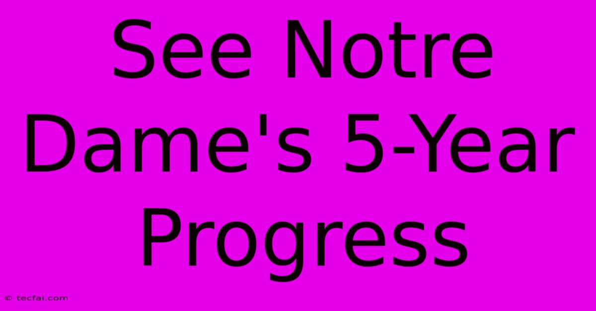 See Notre Dame's 5-Year Progress