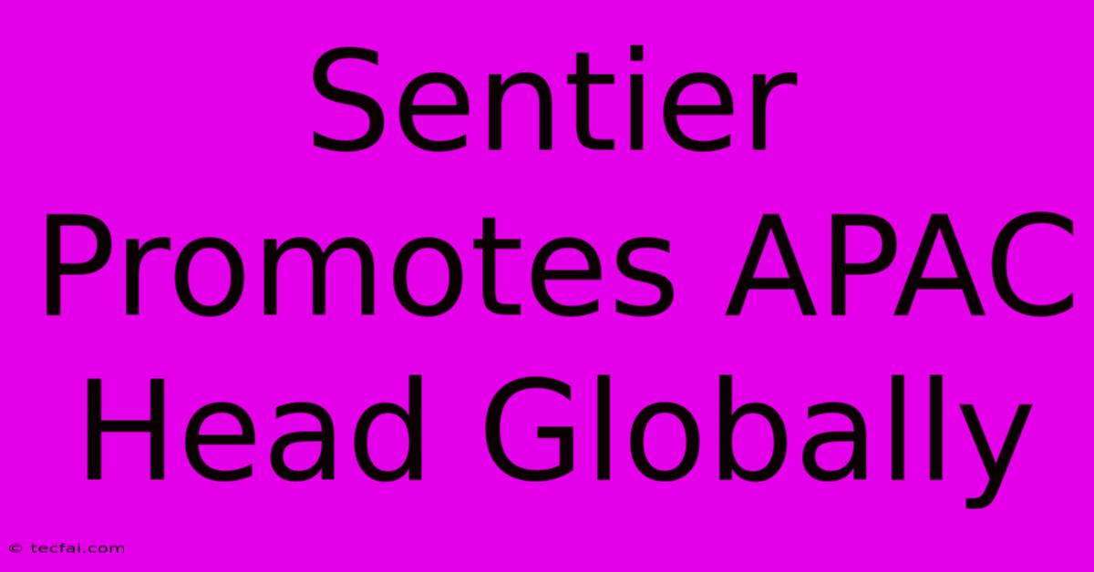 Sentier Promotes APAC Head Globally