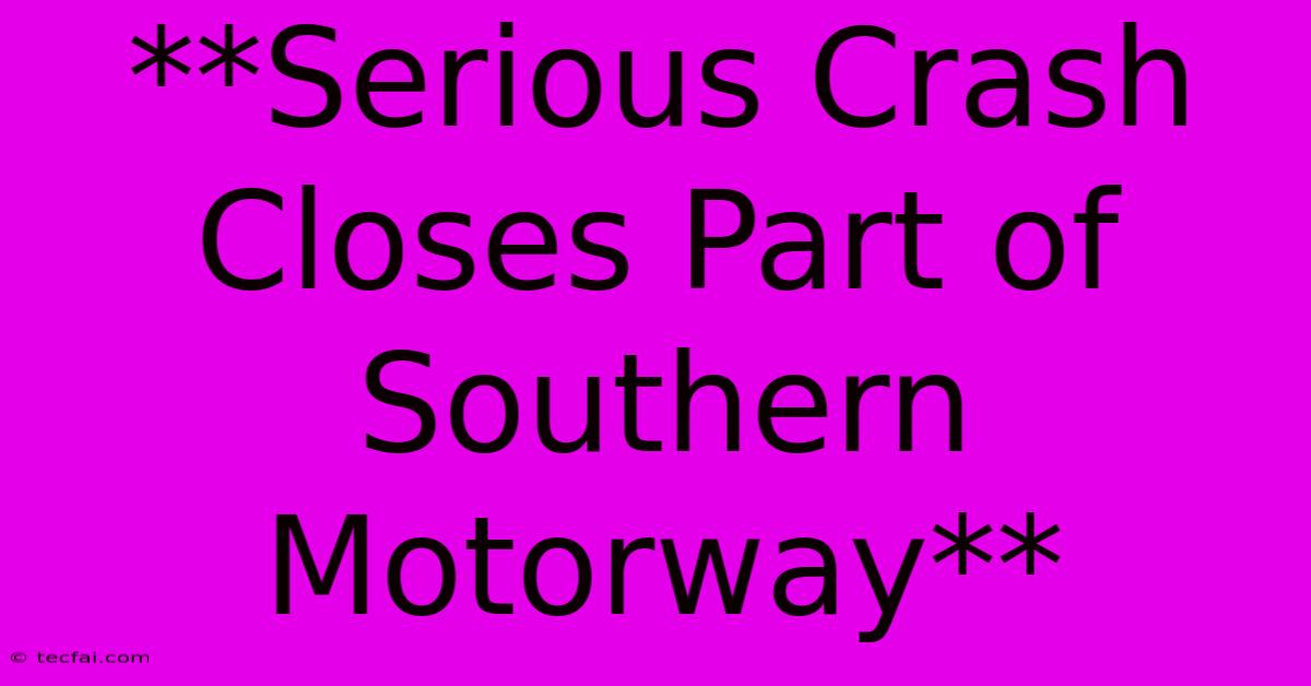 **Serious Crash Closes Part Of Southern Motorway**