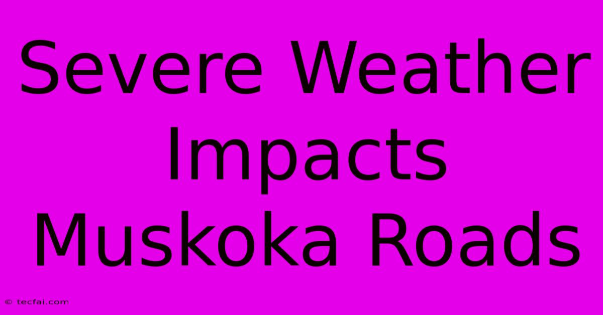 Severe Weather Impacts Muskoka Roads