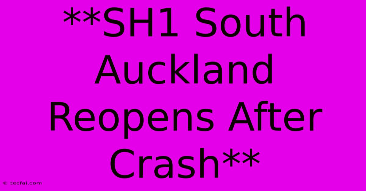 **SH1 South Auckland Reopens After Crash**