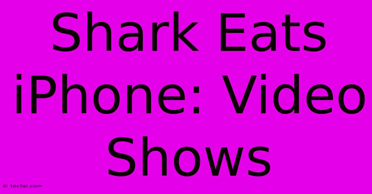 Shark Eats IPhone: Video Shows