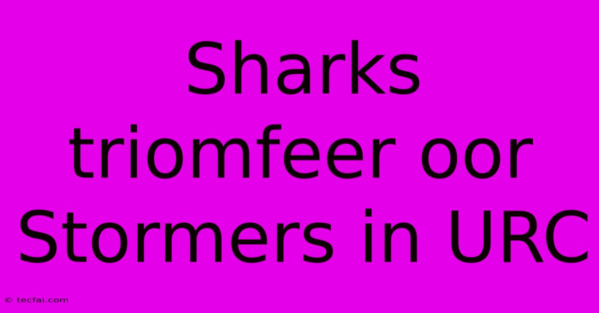 Sharks Triomfeer Oor Stormers In URC