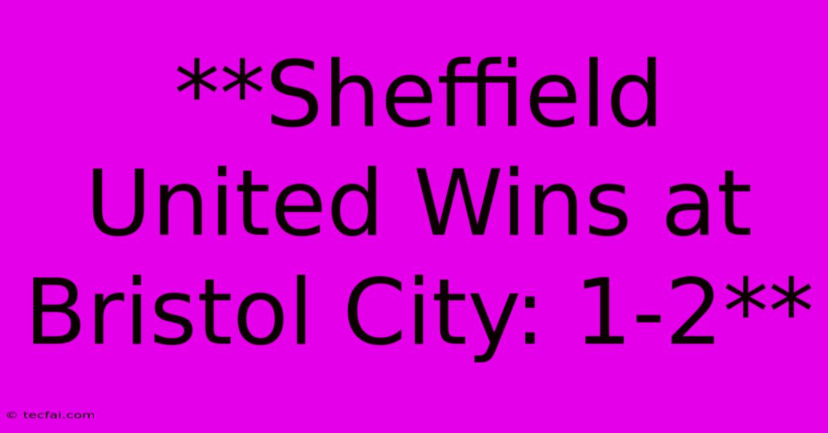 **Sheffield United Wins At Bristol City: 1-2**