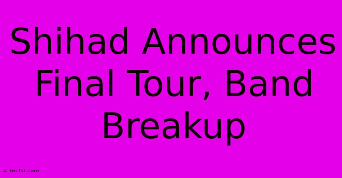 Shihad Announces Final Tour, Band Breakup