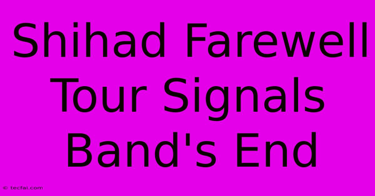 Shihad Farewell Tour Signals Band's End 