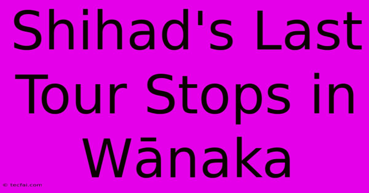 Shihad's Last Tour Stops In Wānaka