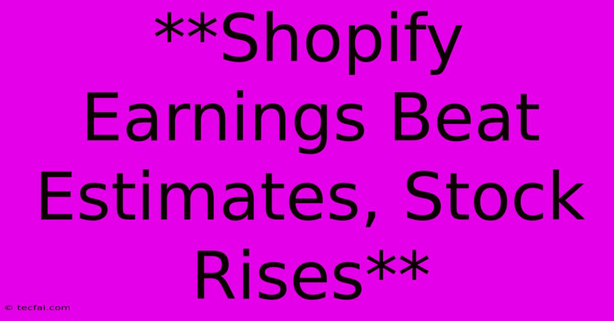 **Shopify Earnings Beat Estimates, Stock Rises**