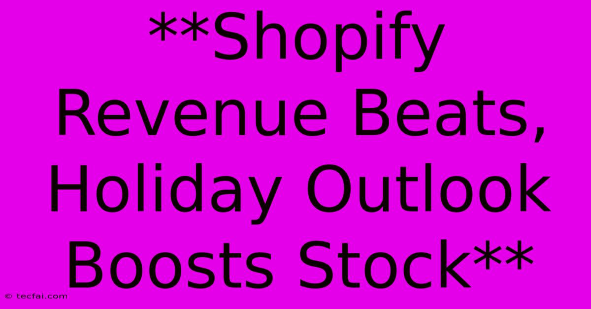 **Shopify Revenue Beats, Holiday Outlook Boosts Stock**