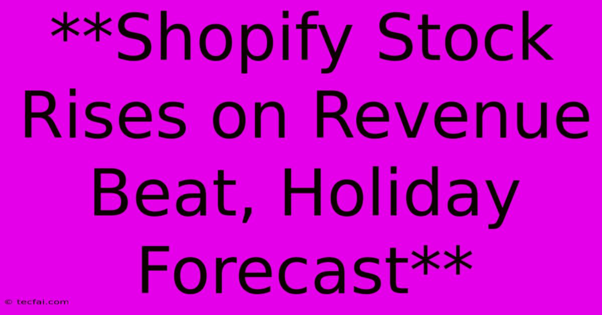 **Shopify Stock Rises On Revenue Beat, Holiday Forecast**