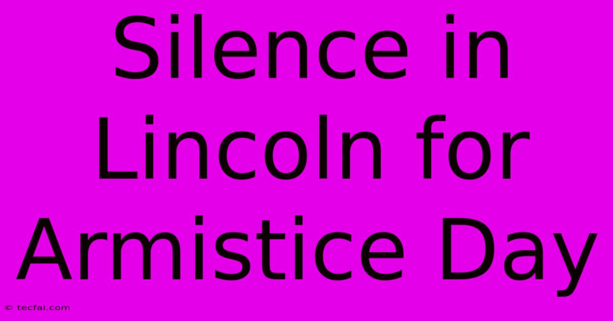 Silence In Lincoln For Armistice Day