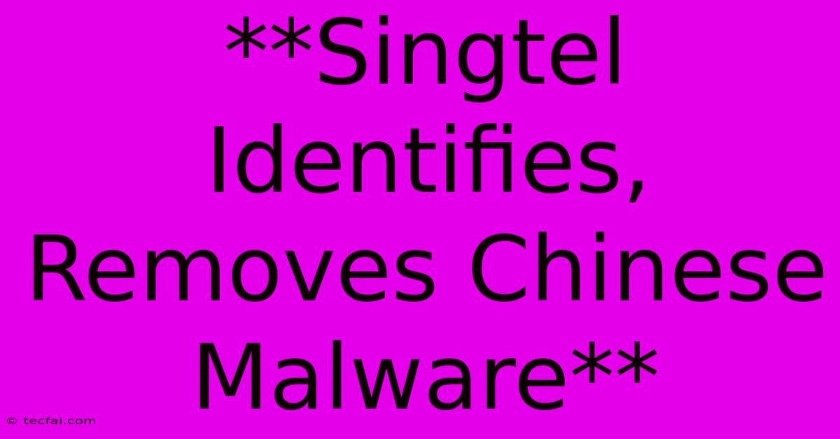 **Singtel Identifies, Removes Chinese Malware** 