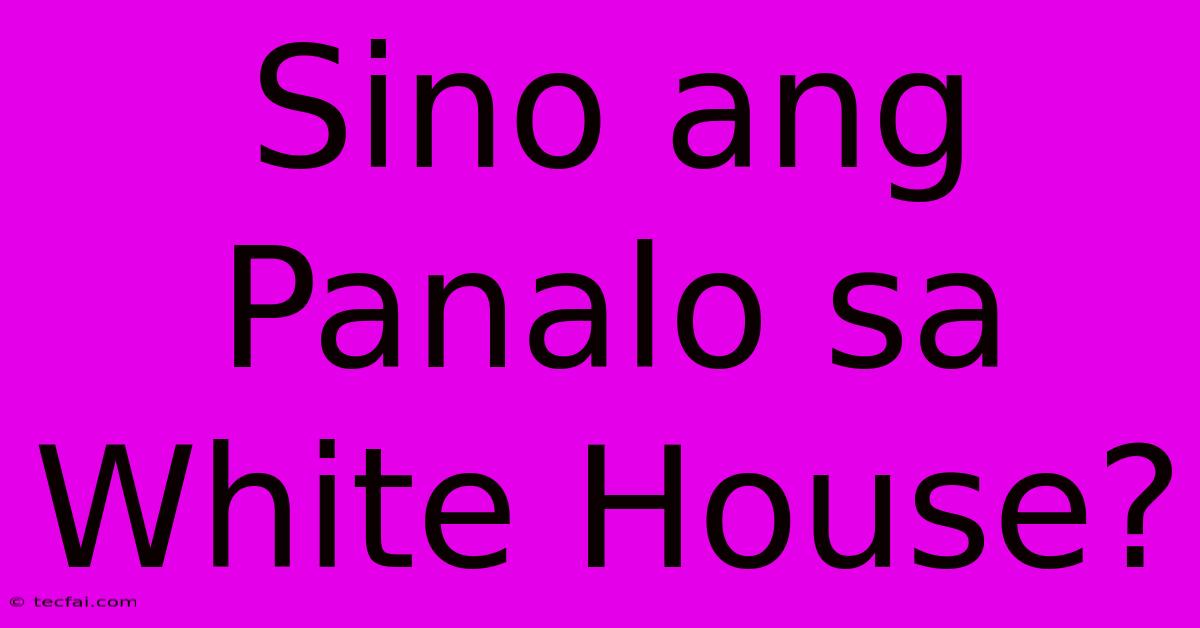 Sino Ang Panalo Sa White House?