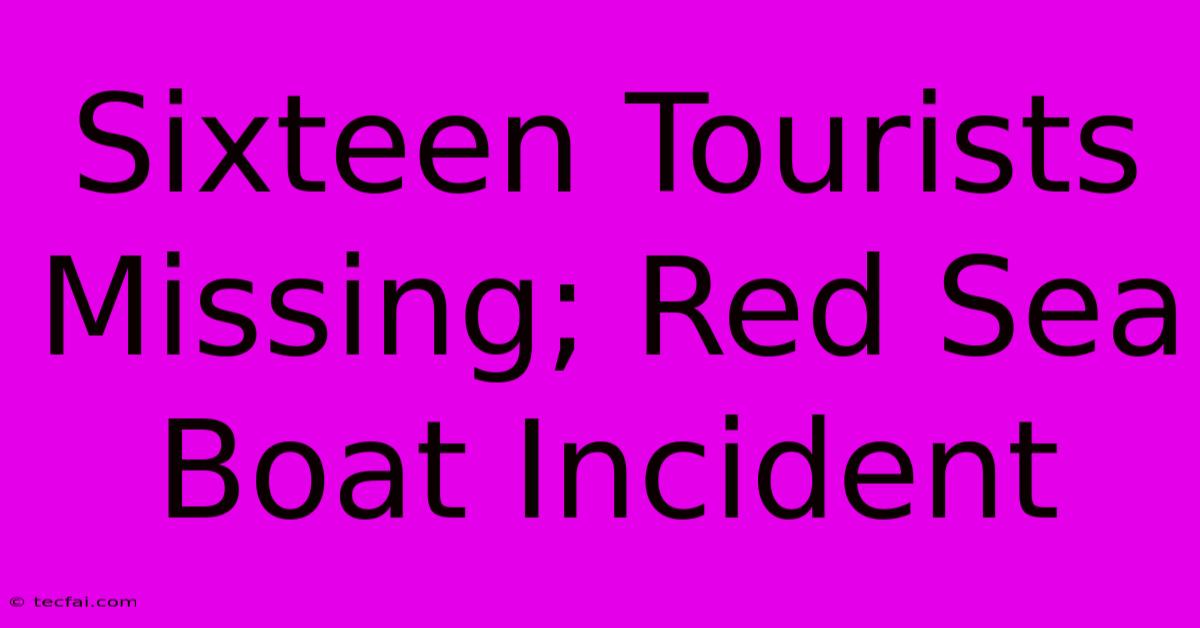 Sixteen Tourists Missing; Red Sea Boat Incident