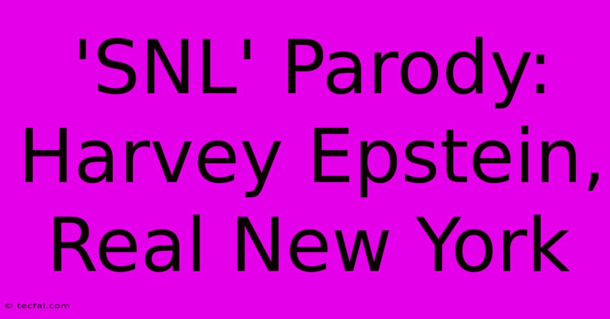 'SNL' Parody: Harvey Epstein, Real New York