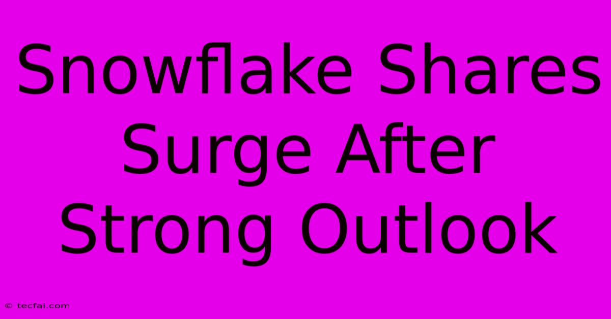 Snowflake Shares Surge After Strong Outlook